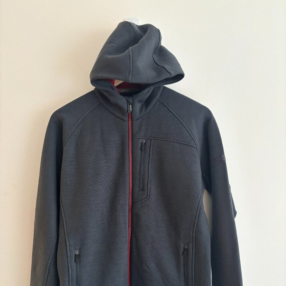$375 Icebreaker Grey Merino Wool Hooded Zip Jacket - Small